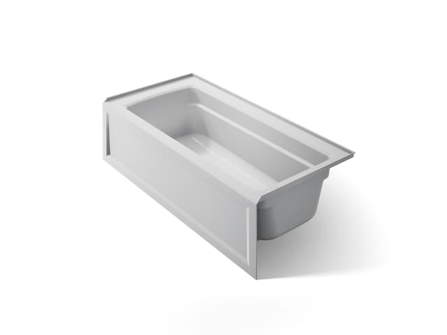 Kohler Archer 66'' x 32'' alcove bath, right drain - Ice Grey