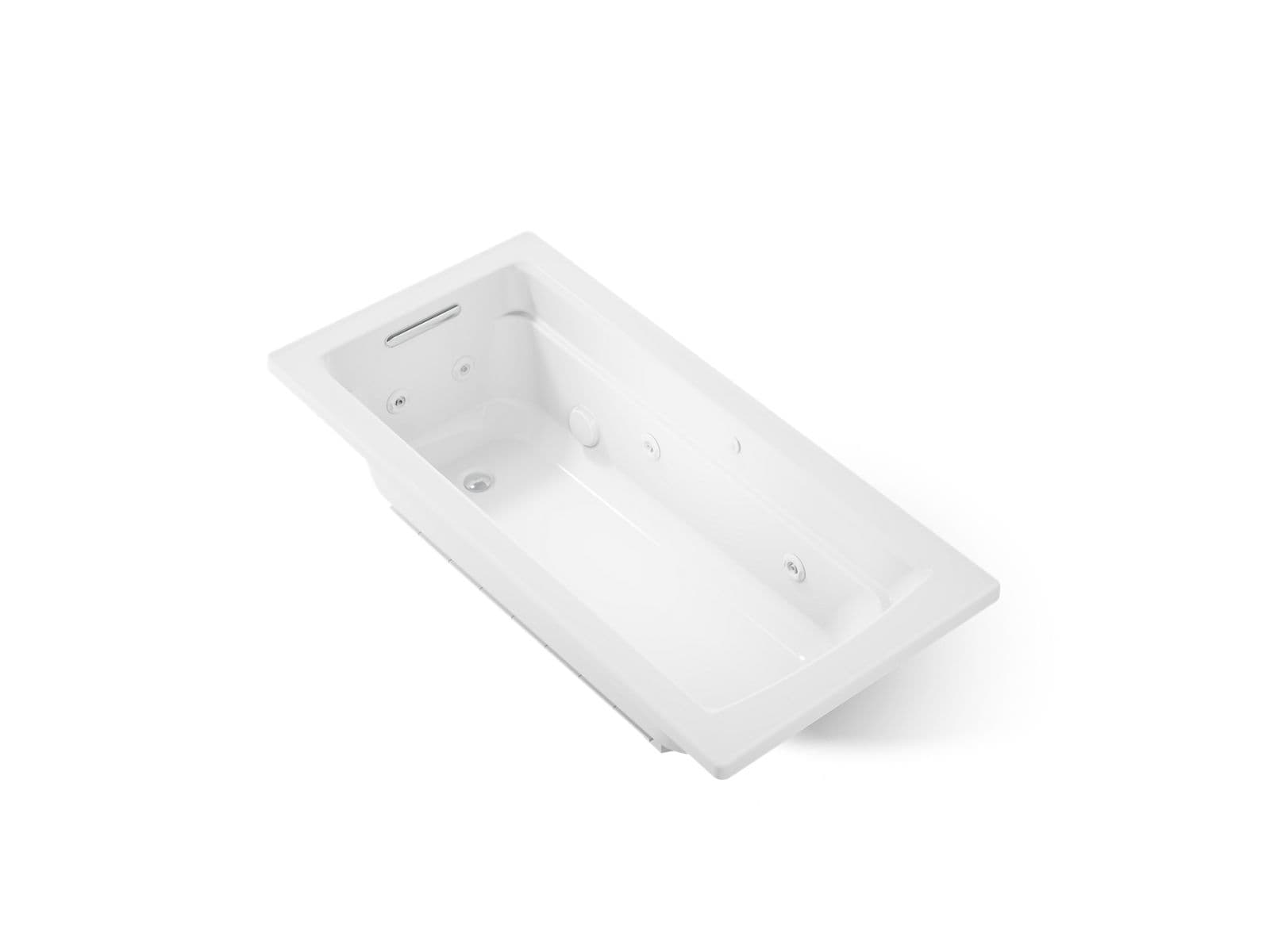 Kohler Archer 66'' x 32'' drop-in heated whirlpool bath - White by Kohler
