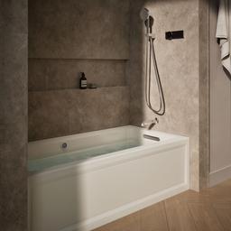 Archer 66'' x 32'' alcove Heated BubbleMassageE air bath with Bask heated surface, right drain - image 2