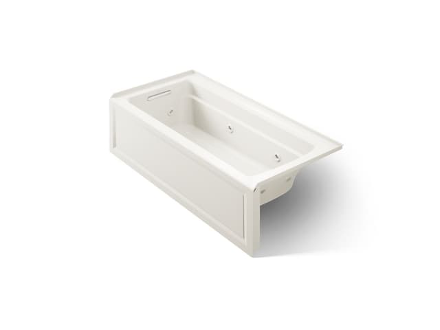 Kohler Archer 66'' x 32'' alcove heated whirlpool, left hand - Biscuit