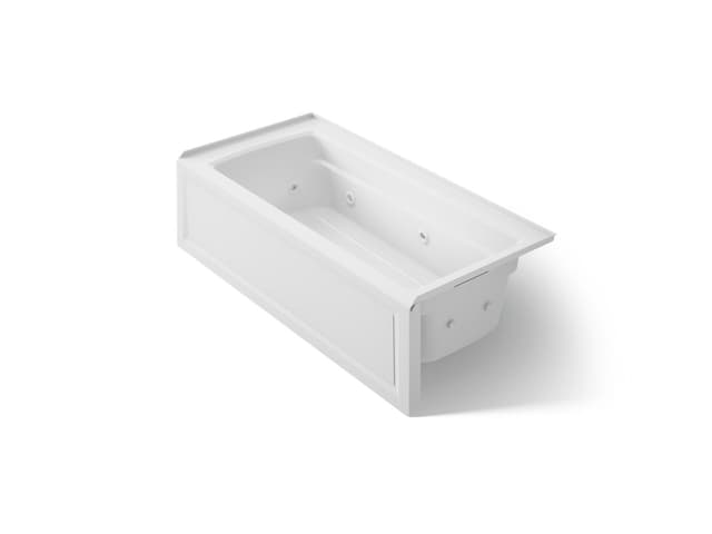 Kohler Archer 66'' x 32'' alcove heated whirlpool, right drain - White