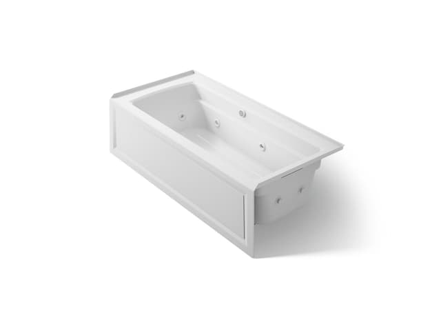 Kohler Archer 66'' x 32'' alcove whirlpool bath with Bask heated surface, right drain - Ice Grey