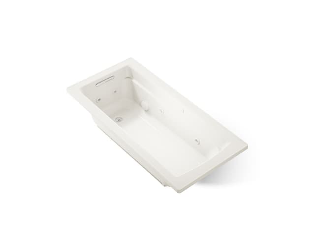 Kohler Archer 66'' x 32'' drop-in whirlpool bath with Bask heated surface - Biscuit