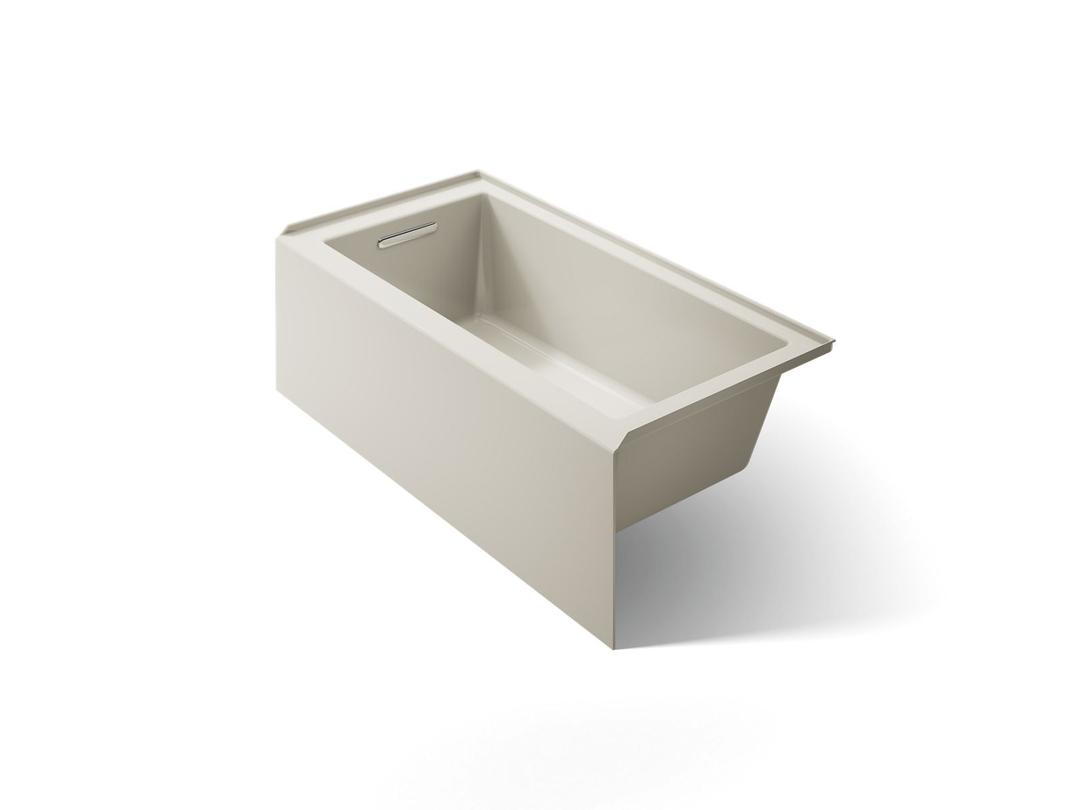 Kohler Underscore 60'' x 30'' alcove bath, left drain - Biscuit by Kohler