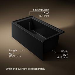 Kohler Underscore 60'' x 32'' alcove bath right drain - Black - image 3