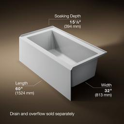 Kohler Underscore 60'' x 32'' alcove bath right drain - Ice Grey - image 3
