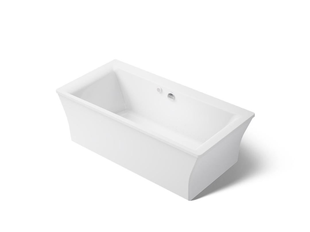 Kohler Stargaze 72'' x 36'' freestanding Heated BubbleMassageE air bath with Bask heated surface and fluted shroud - White by Kohler
