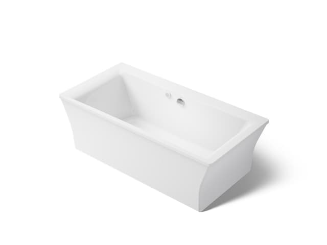 Kohler Stargaze 72'' x 36'' freestanding Heated BubbleMassageE air bath with fluted shroud - White