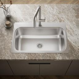 Kohler VerseE 33'' top-mount single-bowl kitchen sink - Stainless Steel - image 2