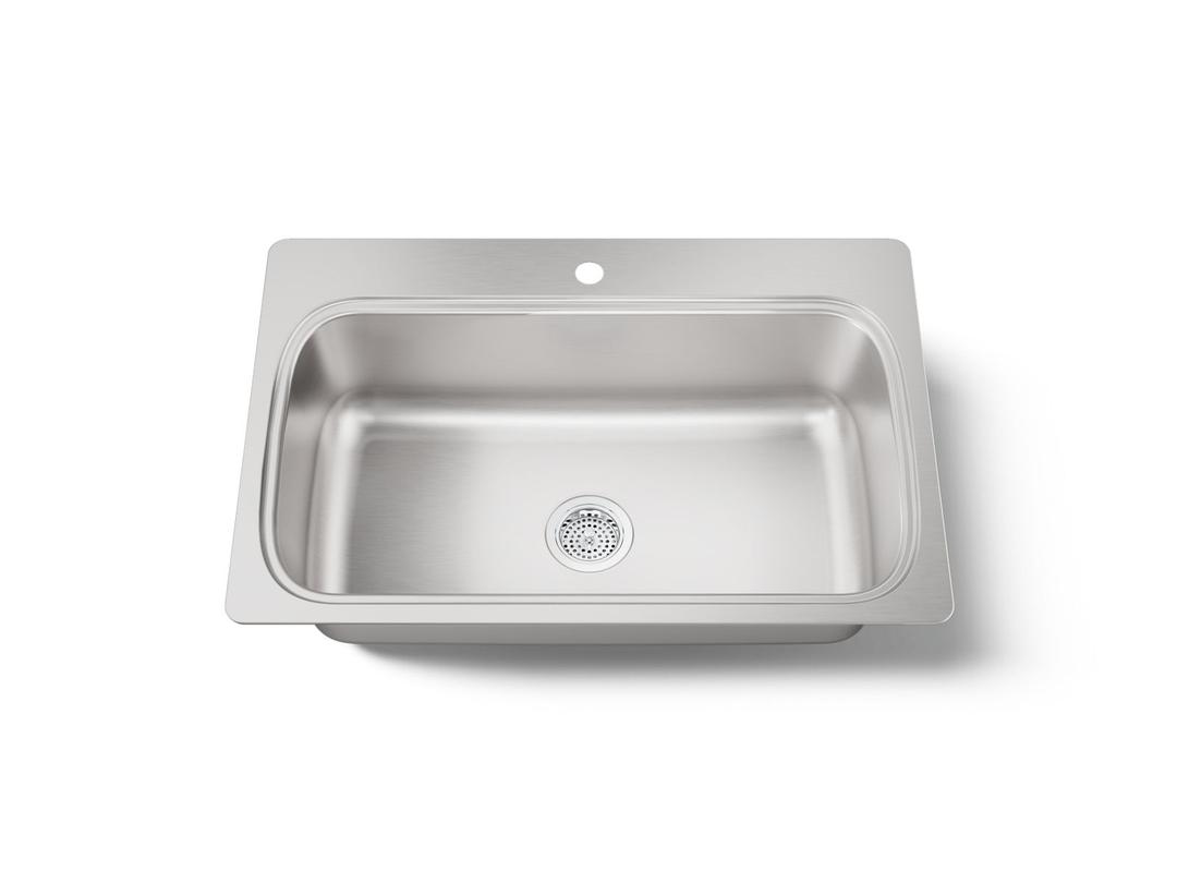 Kohler VerseE 33'' top-mount single-bowl kitchen sink - Stainless Steel by Kohler