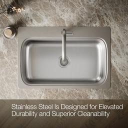 Kohler VerseE 33'' top-mount single-bowl kitchen sink - Stainless Steel - image 4