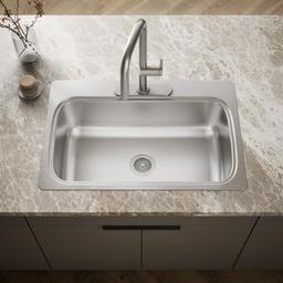 Kohler VerseE 33'' top-mount single-bowl kitchen sink - Stainless Steel - image 2
