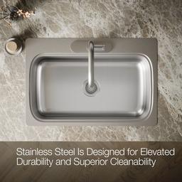 Kohler VerseE 33'' top-mount single-bowl kitchen sink - Stainless Steel - image 4