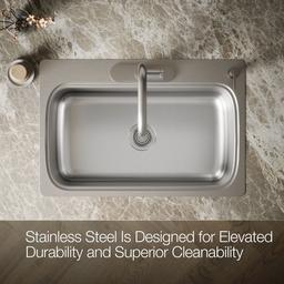 Kohler VerseE 33'' top-mount single-bowl kitchen sink - Stainless Steel - image 4