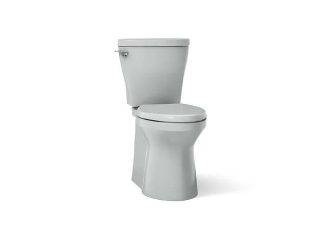 Kohler Betello ContinuousClean XT two-piece elongated toilet with skirted trapway, 1.28 gpf - Ice Grey