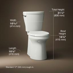 Betello Two-piece elongated toilet with skirted trapway, 1.28 gpf - image 3