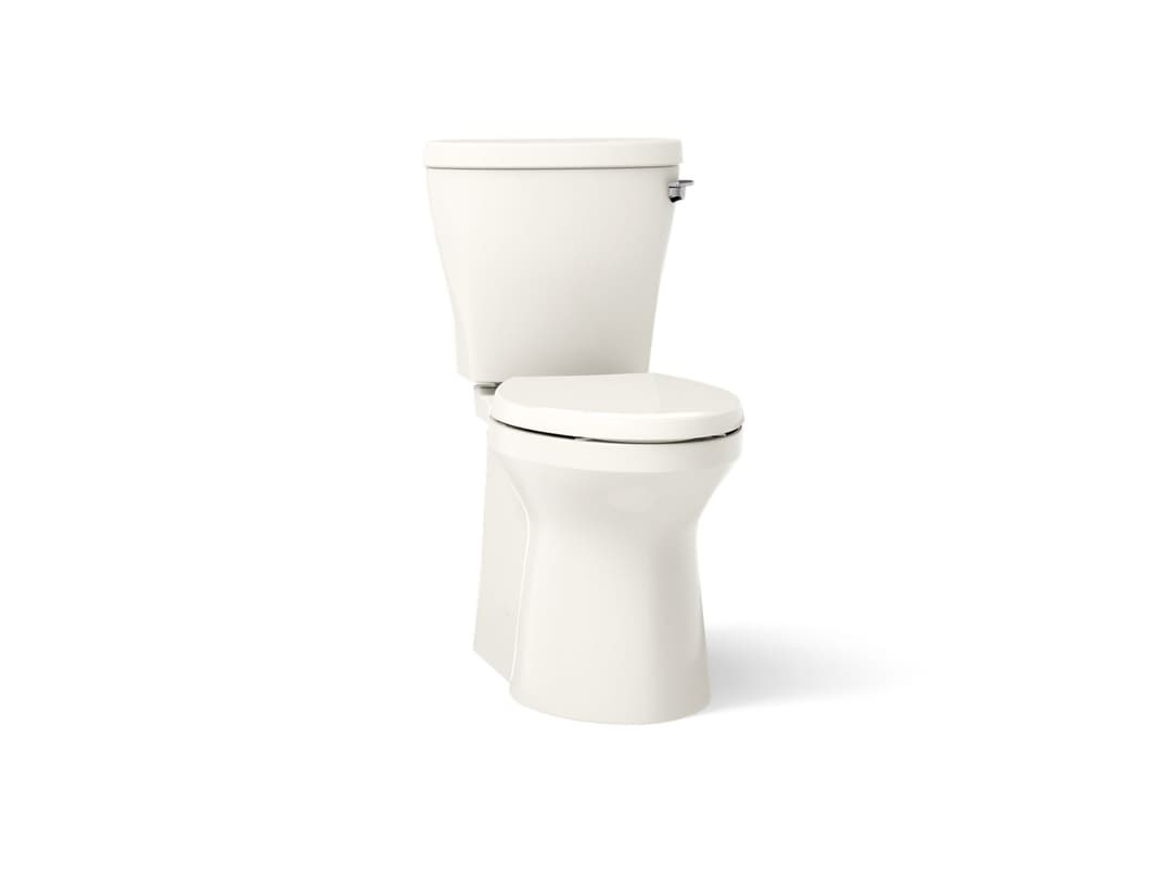 Kohler Betello Two-piece elongated toilet with skirted trapway, 1.28 gpf - Biscuit by Kohler