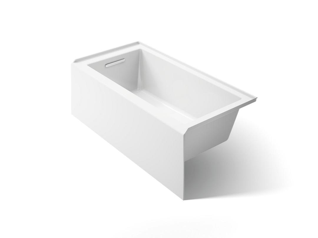 Kohler Underscore 60'' x 30'' alcove bath with integral apron, integral flange, and left-hand drain - White by Kohler