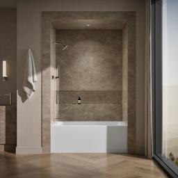 Kohler Underscore 60'' x 32'' alcove bath with integral apron, integral flange, and left-hand drain - White - image 4