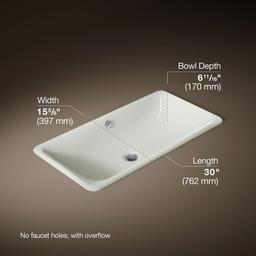 Kohler Iron Plains 30'' rectangular drop-in/undermount bathroom sink - Dune - image 3