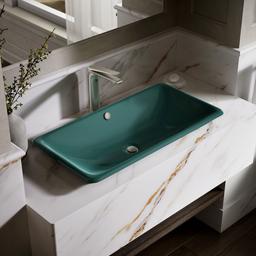 Kohler Iron Plains 30'' rectangular drop-in / undermount / vessel bathroom sink - Teal Exterior With Teal Interior - image 2