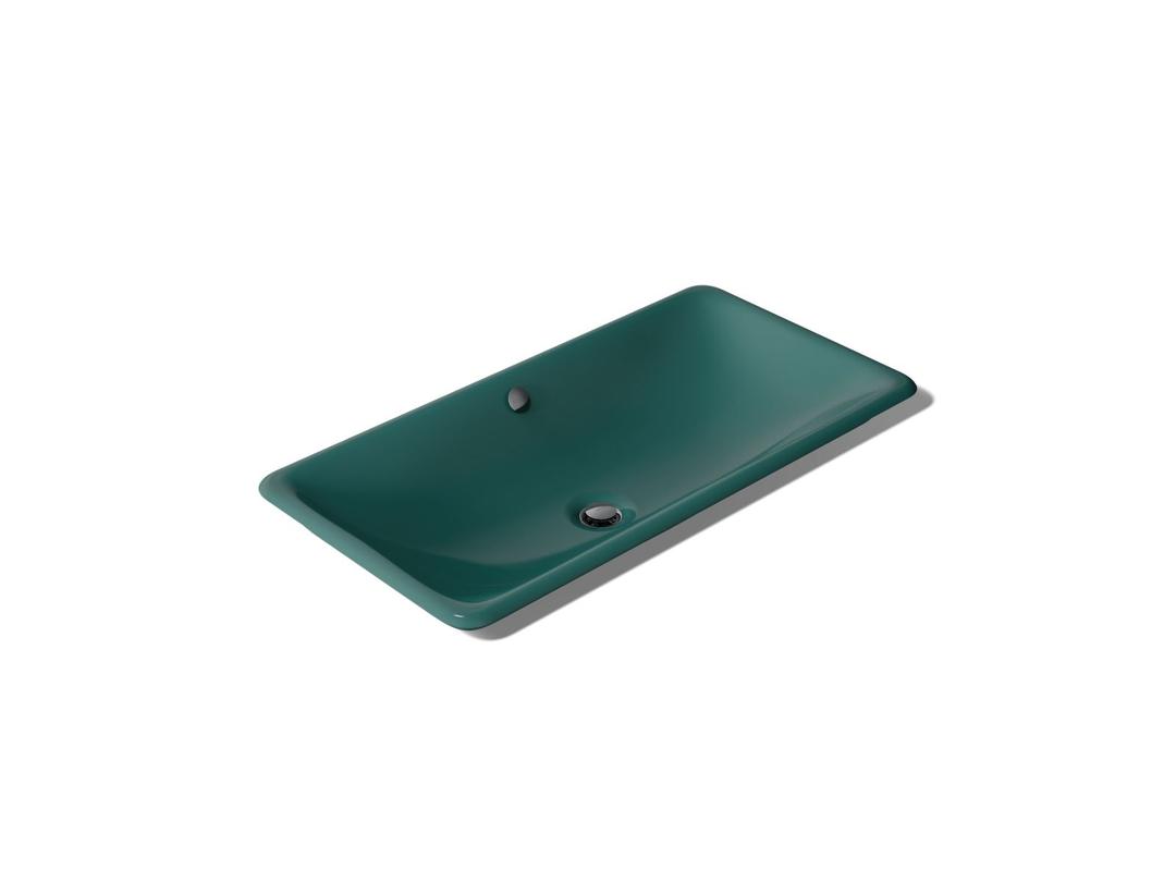 Kohler Iron Plains 30'' rectangular drop-in / undermount / vessel bathroom sink - Teal Exterior With Teal Interior by Kohler