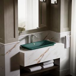 Kohler Iron Plains 30'' rectangular drop-in / undermount / vessel bathroom sink - Teal Exterior With Teal Interior - image 4