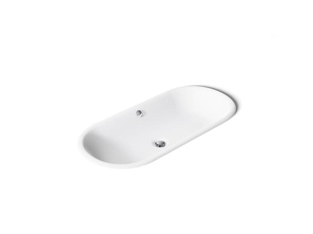 Kohler Iron Plains 33'' oval drop-in/undermount bathroom sink - White