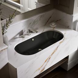 Kohler Iron Plains 33'' oval drop-in/undermount bathroom sink - Black - image 2