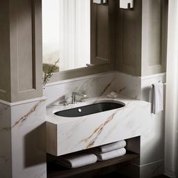 Kohler Iron Plains 33'' oval drop-in/undermount bathroom sink - Black - image 4