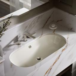 Kohler Iron Plains 33'' oval drop-in/undermount/vessel bathroom sink with Biscuit painted underside - image 4