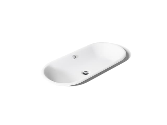 Kohler Iron Plains 33'' oval drop-in/undermount/vessel bathroom sink with Iron Black painted underside - White