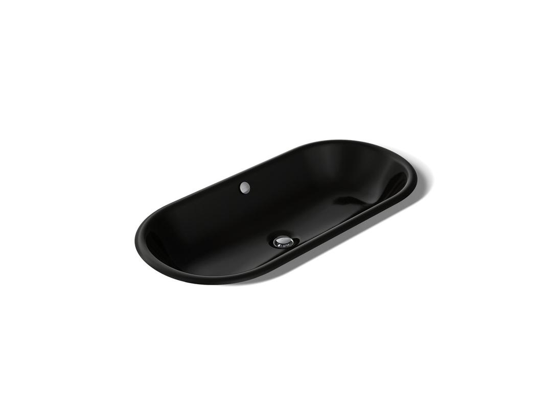 Kohler Iron Plains 33'' oval drop-in/undermount/vessel bathroom sink with Iron Black painted underside by Kohler
