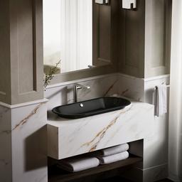 Kohler Iron Plains 33'' oval drop-in/undermount/vessel bathroom sink with Iron Black painted underside - image 4