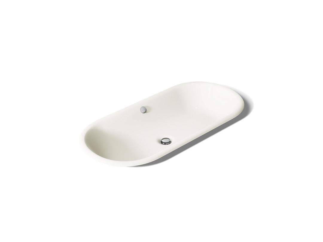 Kohler Iron Plains 33'' oval drop-in/undermount/vessel bathroom sink with Iron Black painted underside - Biscuit by Kohler