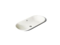 Kohler Iron Plains 33'' oval drop-in/undermount/vessel bathroom sink with Iron Black painted underside - Biscuit - image 1