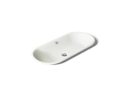 Kohler Iron Plains 33'' oval drop-in/undermount/vessel bathroom sink with Iron Black painted underside - Dune - image 1