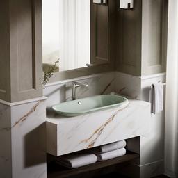 Kohler Iron Plains 33'' oval drop-in / undermount / vessel bathroom sink - Aspen Exterior With Aspen Interior - image 3