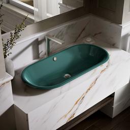 Kohler Iron Plains 33'' oval drop-in / undermount / vessel bathroom sink - Teal Exterior With Teal Interior - image 2