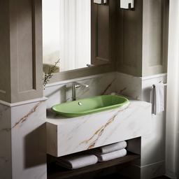 Kohler Iron Plains 33'' oval drop-in / undermount / vessel bathroom sink - Fresh Green Exterior With Fresh Green Interior - image 4