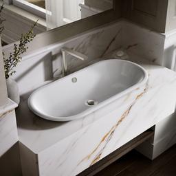 Kohler Iron Plains 33'' oval drop-in/undermount/vessel bathroom sink with White painted underside - image 2