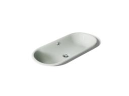 Kohler Iron Plains 33'' oval drop-in/undermount/vessel bathroom sink with White painted underside - Sea Salt - image 1