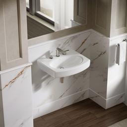 Kohler Pinoir 22'' oval wall-mount bathroom sink - White - image 2