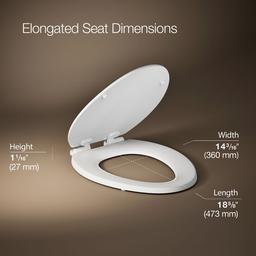 Kohler Stonewood Quiet-CloseE elongated toilet seat - White - image 3