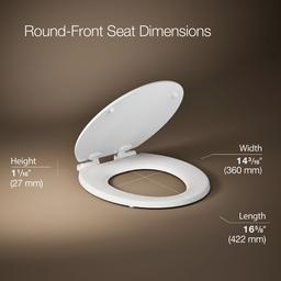 Kohler Stonewood Quiet-CloseE round-front toilet seat - White - image 3
