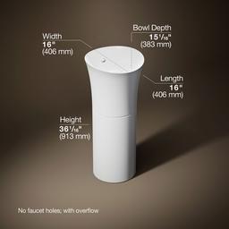 Kohler VeilE 16'' round pedestal bathroom sink - White - image 3