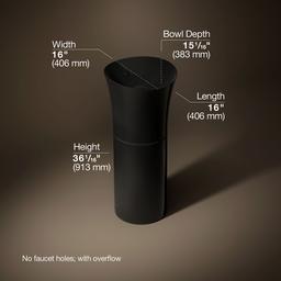 Kohler VeilE 16'' round pedestal bathroom sink - Black - image 3