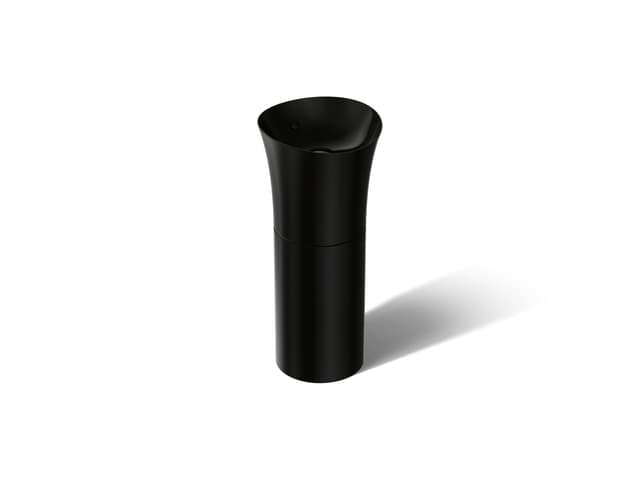 Kohler VeilE 16'' round pedestal bathroom sink - Black