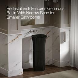 Kohler VeilE 16'' round pedestal bathroom sink - Black - image 4