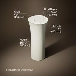 Kohler VeilE 16'' round pedestal bathroom sink - Biscuit - image 3